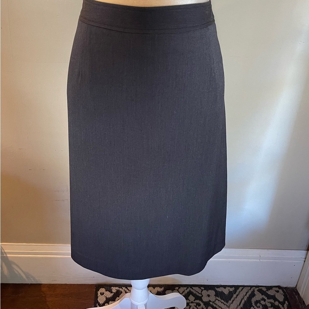 Vintage Atelier Luxe Charcoal Grey Pencil Skirt